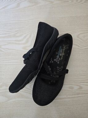 Skechers Black Slip-On Mary Jane Sneakers